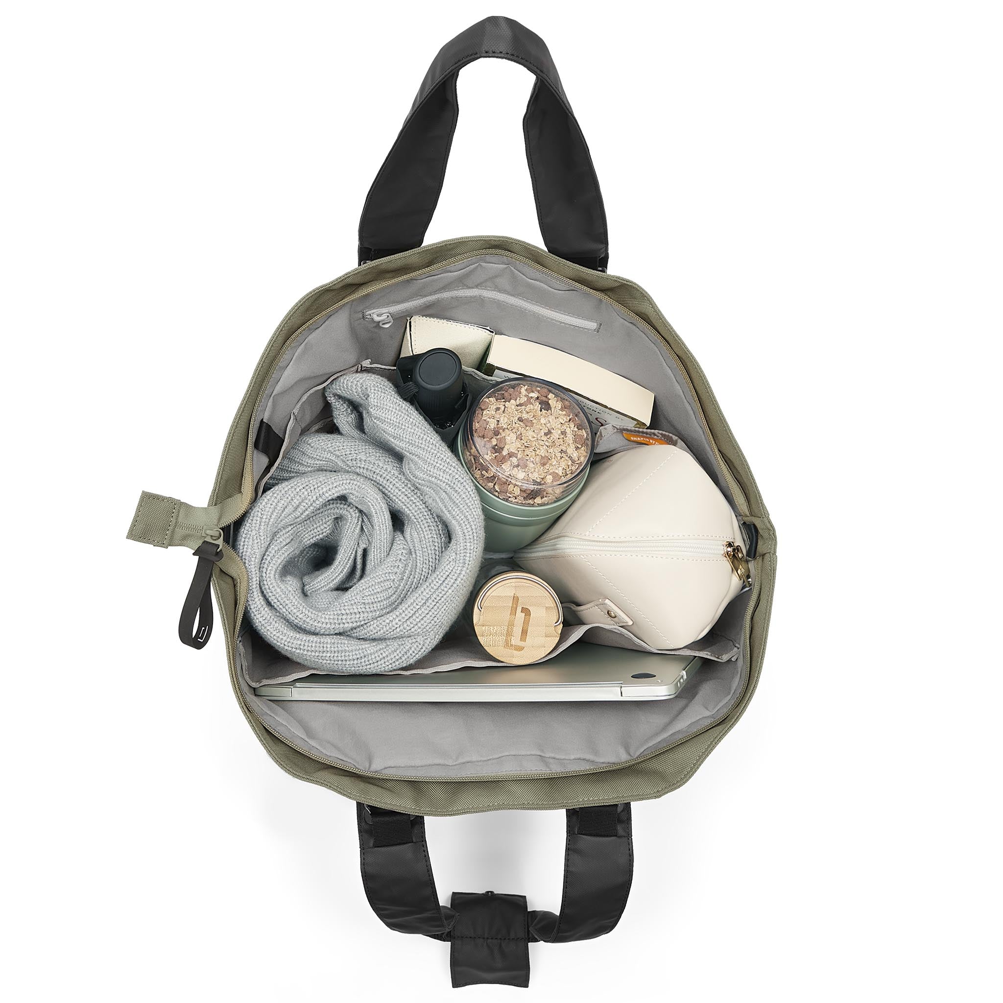 Tote Bag Recycled Polyester Olive Green - Lilienthal Berlin