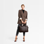 Classic Briefcase Cactus Leather Dark Brown - Lilienthal Berlin