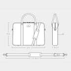 Classic Briefcase Cactus Leather Navy Blue - Lilienthal Berlin